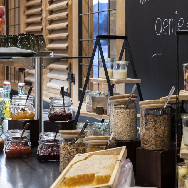 Frühstücksbuffet im Schnitzers Dahoam